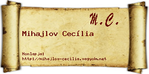 Mihajlov Cecília névjegykártya